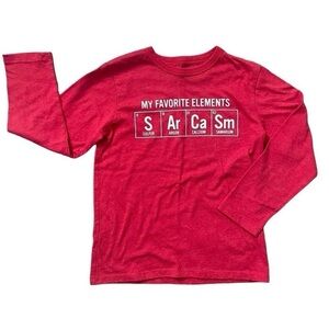 The Children's Place Boy's Red MY FAVORITE ELEMENTS SARCASM Long
Sleeve Tee 5/6
